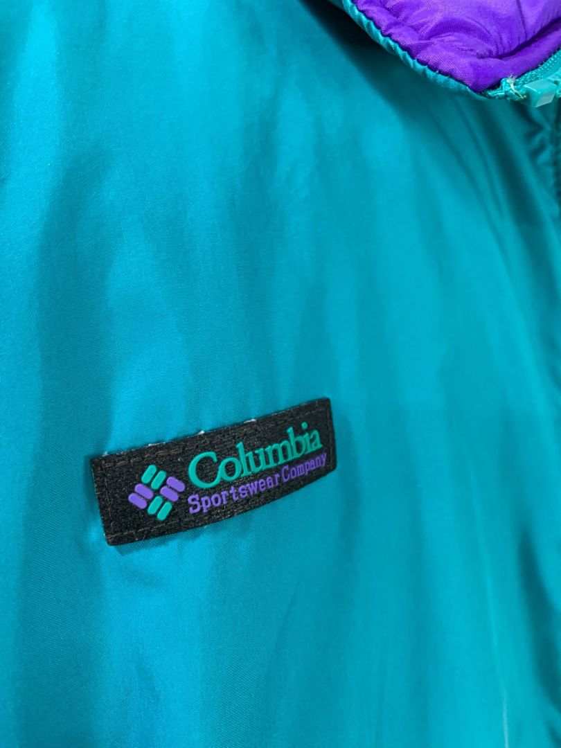 Size XL Columbia 1990s Reversible Mens Ski Jacket Teal Purple