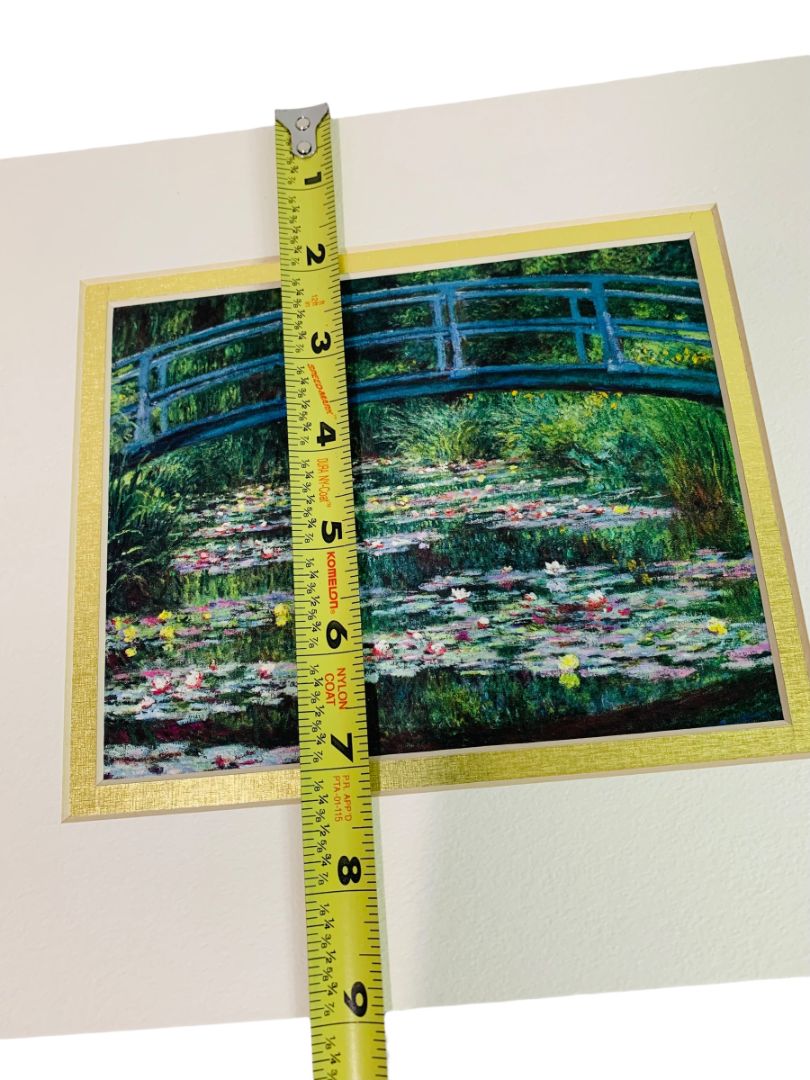 1999 Claude Monet Print Matted in Greeting Card The Japanese Footbridge