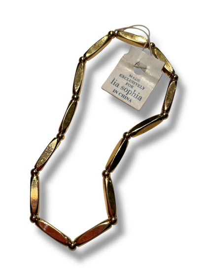 New Lia Sophia Goldtone Bugle Bead Spacers Bracelet Stretch