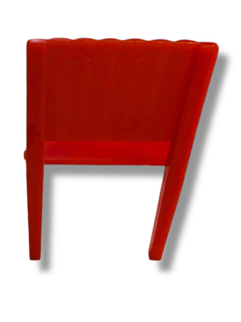 Vintage Dollhouse Miniature Plastic Red Chair Retro 2.25"h