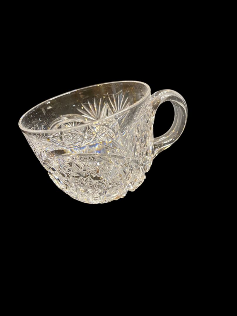 Vintage Crystal Punch Glass Clear Pressed Glass Mug 2.25"h