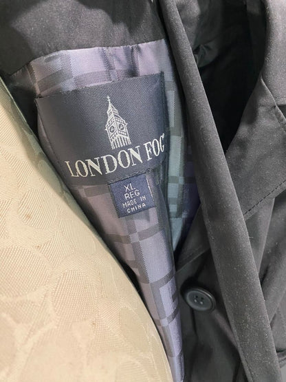 Size XL London Fog Womens Black Microfiber Overcoat Vintage