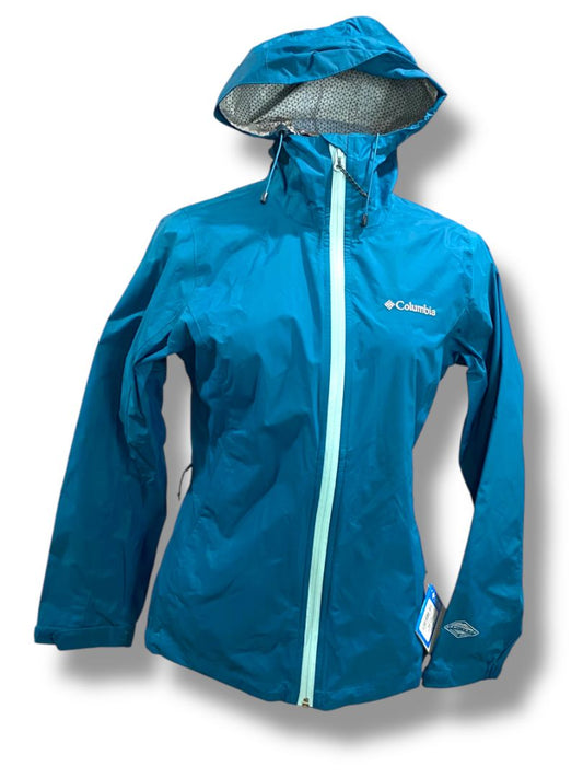 Size XS Columbia New Womens EvaPOURation Jacket Rain Teal