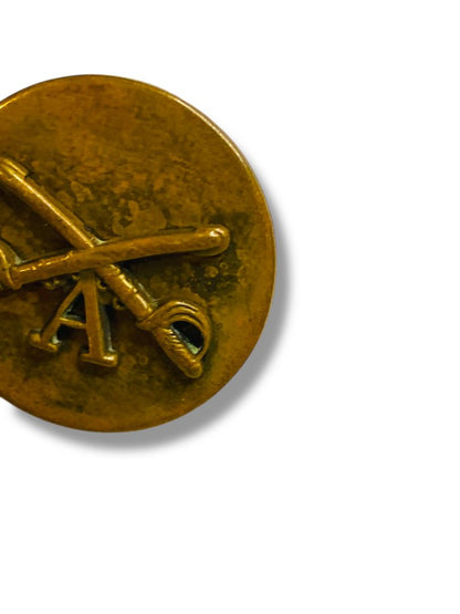 Vintage US Military Artillery Pin Screwback "A" 1" Diameter Aircraft Metal