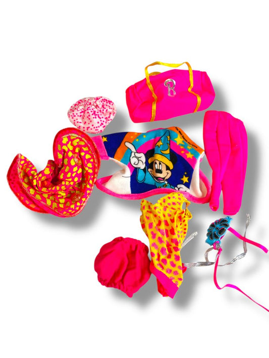 1980s Fashion Doll Clothes Lot Fits Barbie 11.5 Inch Dolls Neon Disney