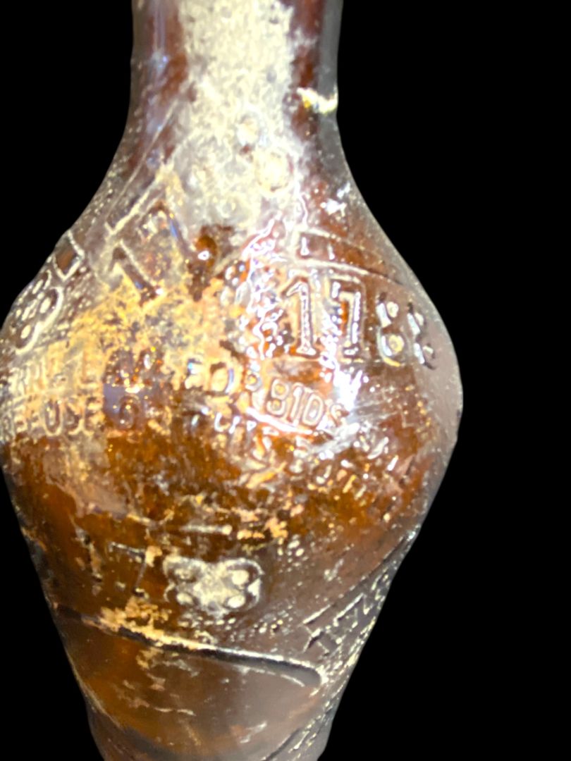 1955 Armstrong Amber Glass Bottle Carstairs 1788 Whiskey Empty D126