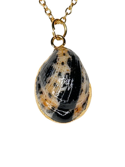 Goldtone 18" Chain Necklace Naural Shell Pendant Beachy Design Small Delicate