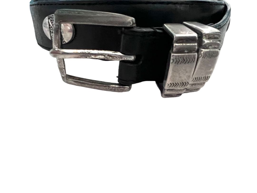 40 Black Leather PGA Tour Silvertone Medalion Men's Belt AML3000