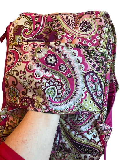 Vera Bradley Large Campus Backpack Laptop Retired Very Berry Paisley Pattern