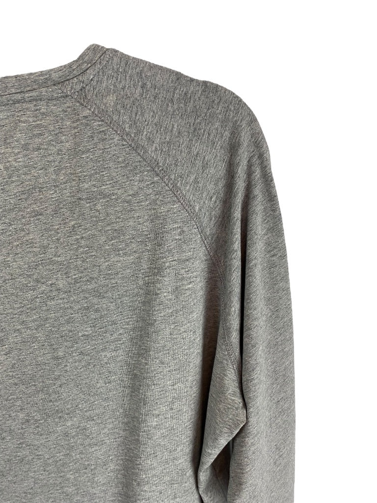 Large Tezo Men's Heathered Gray Long Sleeve Pullover Tshirt