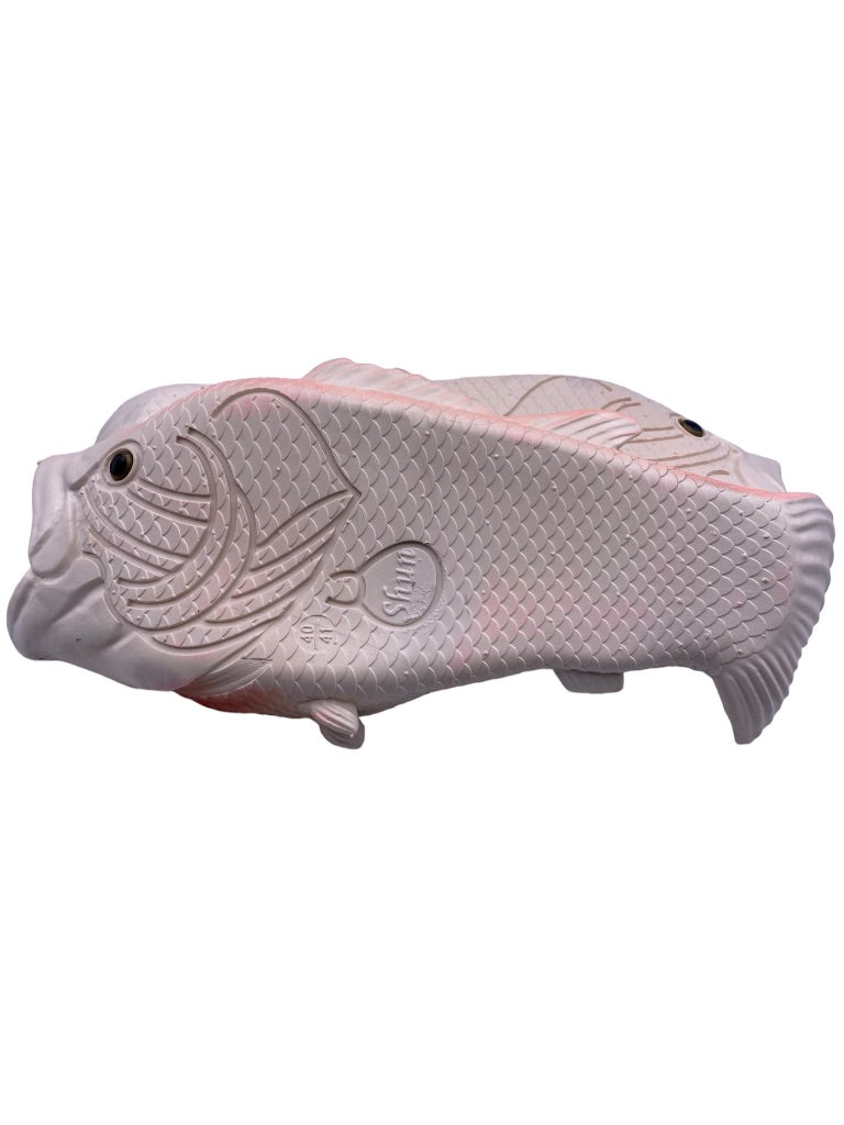 Size 7/8 (40/41) Shun Fish Novelty Sandal Slides Fishing Pink Women's