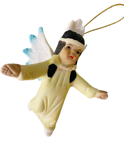 House of Lloyd Native American Angel Porcelain Ornament Holiday Christmas 4" Around the World Collection