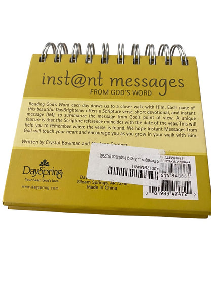 DaySpring Instant Messages from Gods Word Tabletop Spiral Bound Day Brightener