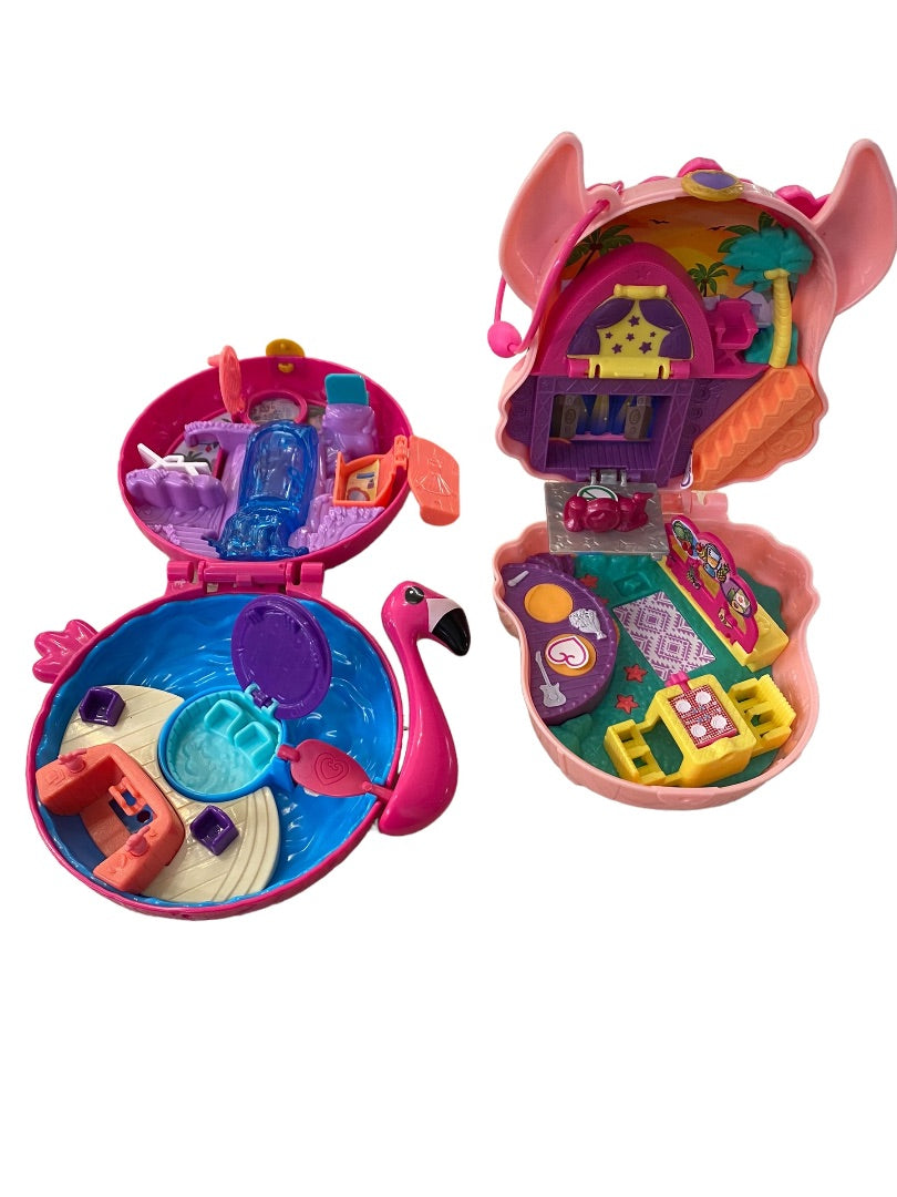 Polly Pocket Mini Compact Play Sets Flamingo Pool FRY38 Cat GKJ50