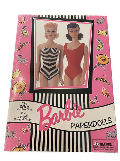 1997 Barbie Mattel for Avon Paper Doll Book 1959 Number One and The 1964 Ponytail Swirl