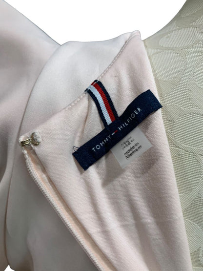 Size 12 Tommy Hilfiger New Blush Pink Sheath Dress Ruffle Sleeve Knee Length