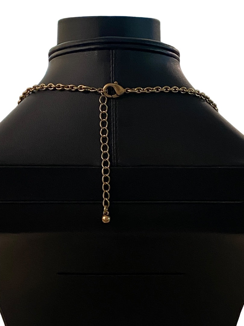 Goldtone Tassel Butterfly 31" Necklace 3.75" Drop Lobster Clasp