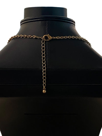 Goldtone Tassel Butterfly 31" Necklace 3.75" Drop Lobster Clasp