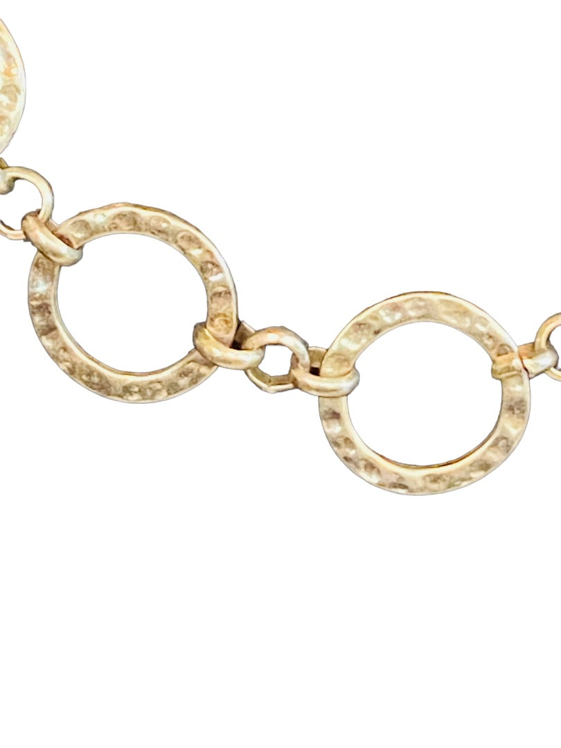 Goldtone Necklace Circles 18.5" Lobster Clasp