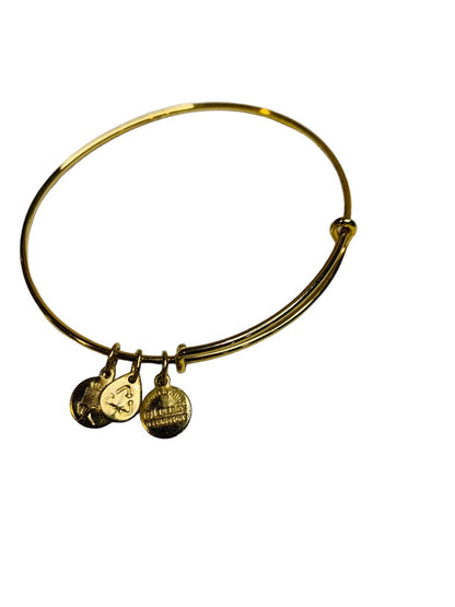 Alex and Ani Goldtone Adjustable Bangle Charm Bracelet