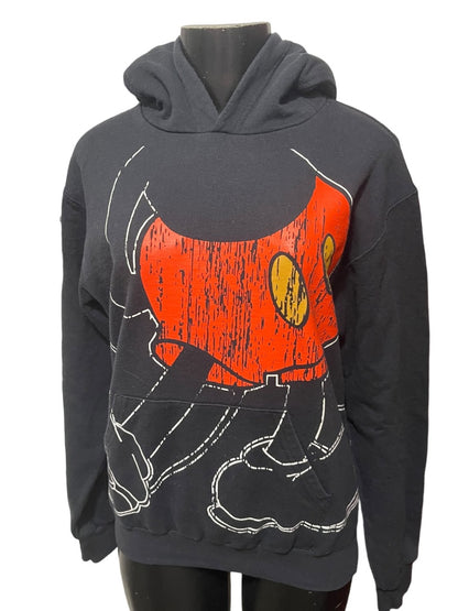 Medium Disney Parks Mickey Mouse Ears Hoodie Black Sketch Outline Pullover Sweatshirt