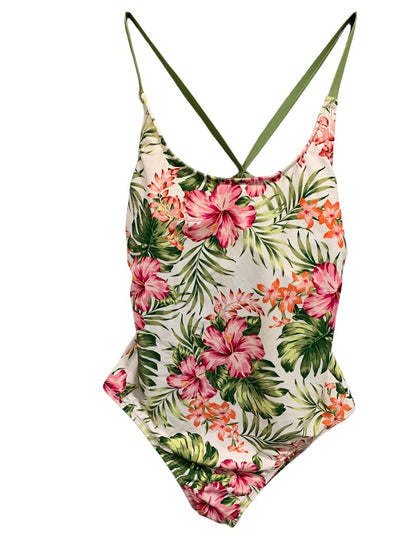 XL Hurley Bayshore Pink Womens One Piece Bathing Suit Swimwear Floral