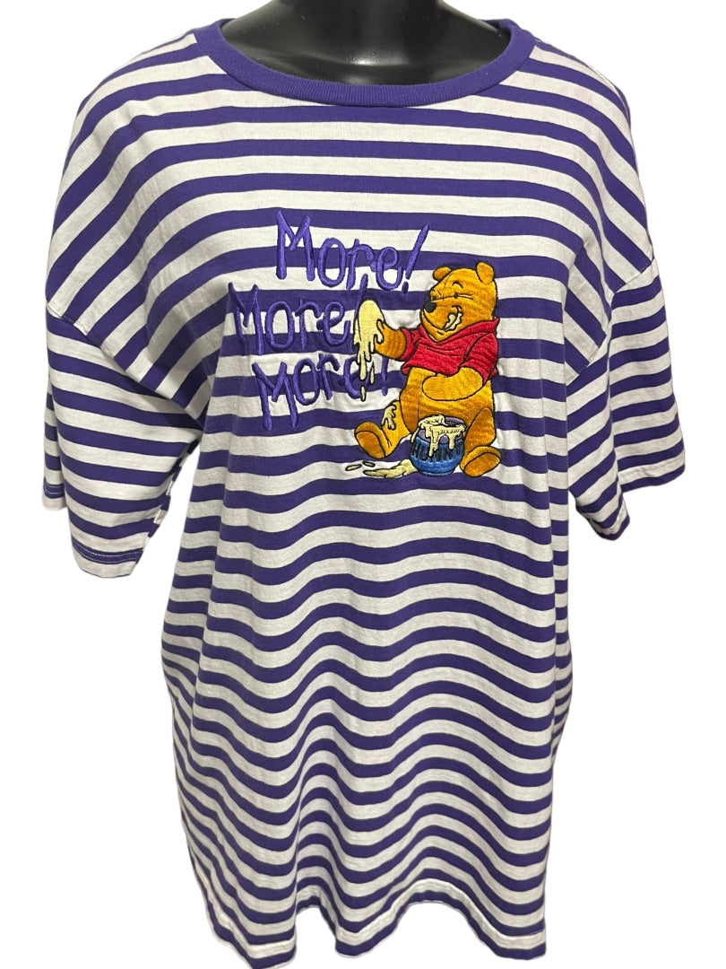 Large The Disney Store Winnie the Pooh More More More Embroidered Y2K Tshirt Adult