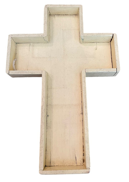 Vintage Wooden Cross Puzzle Toy 6 Pieces with Wooden Cross Box