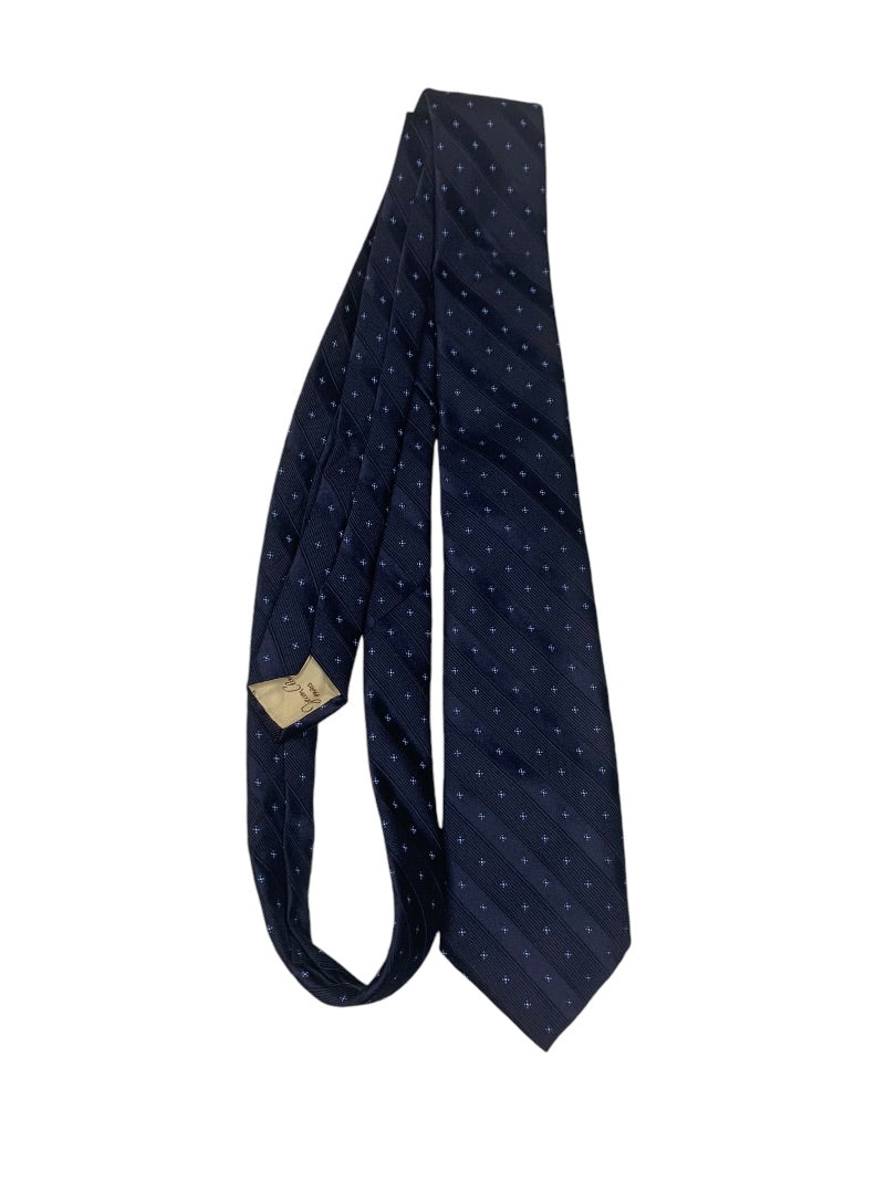 Jean Claude Vidal Mens Necktie 62" Length Tie Navy Blue Star Design