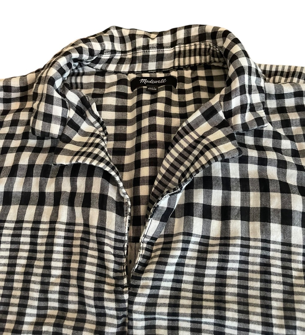 XXS Madewell Womens Double-Faced Hayden Popover Top in Breeney Plaid NB549 Shirt