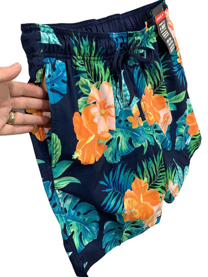 Large Speedo Mens New Swim Trunks Tropical Print UPF 50+ 4 Way Stretch