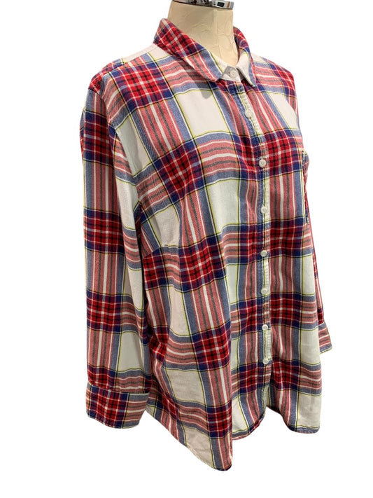 3X Ava & Viv Womens Lightweight Flannel Plaid Button Up Shirt