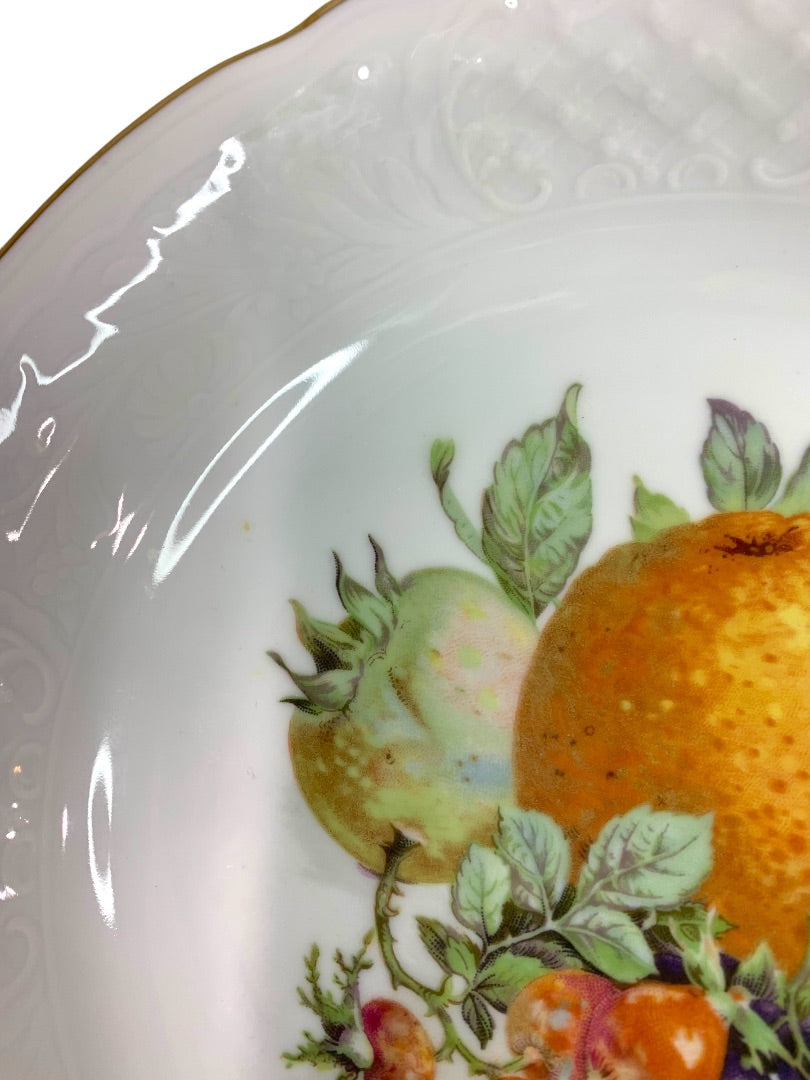 Vintage Schumann Arzberg 8" Bowl Orchard Orange Gold Trim