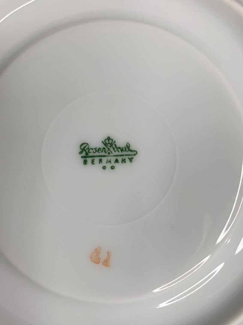 Rosenthal Germany White Velvet Saucer Gold Trim 6 Inch