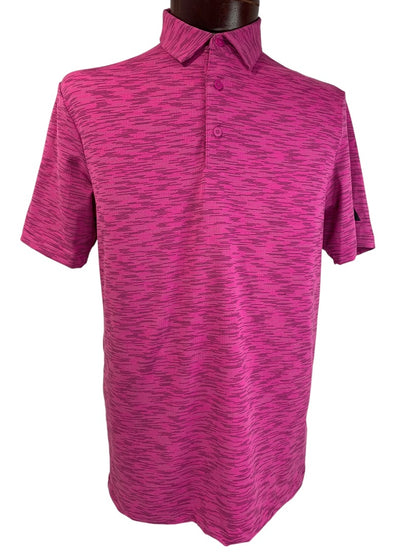 Small Adidas Mens New Space Dye Polo Shirt Liquid Fuschia HS1122