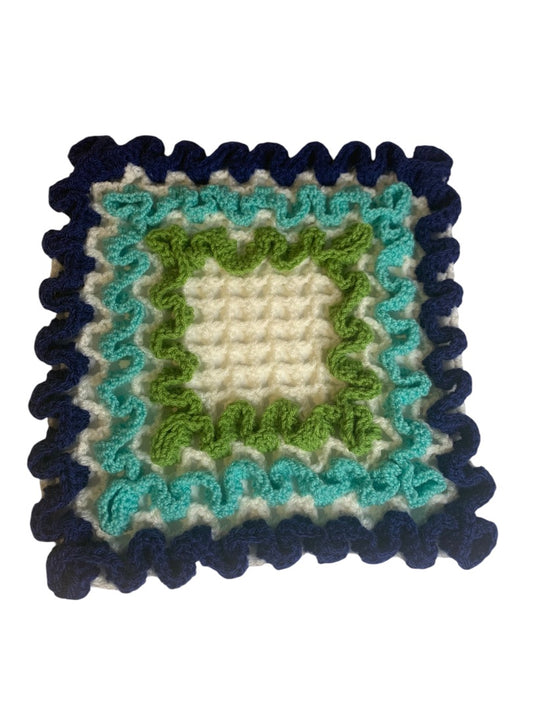Vintage 1970s Handmade Crocheted Doily 10x11 Inches Retro