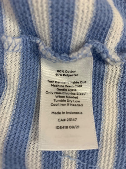 XL T by Talbots Womens Striped Cornflower Blue White Pullover Casual Sweater