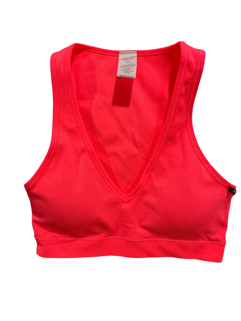 Small Calvin Klein Performance Neon Pink Sports Bra Medium Impact New