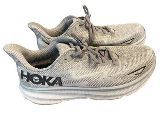 Size 14D Hoka Clifton 9 Mens Gray Running Shoes Sneakers