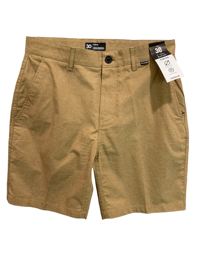 Size 30 Hurley Mens New Dri Vapor Chino Brown 19" Shorts