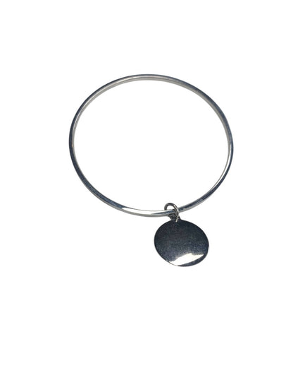 Silvertone Bangle Bracelet 2.6 Inch Angel Charm