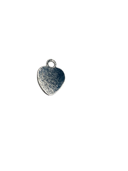 Silvertone Crystal Heart Pendant Charm .75 Inches