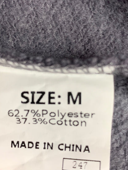 Medium Womens Blue Gray Hoodie Sweatshirt Snaps Colorblock
