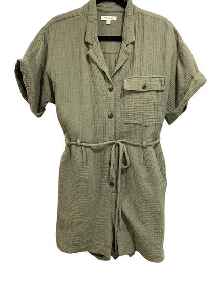 Medium Madewell Womens Safari Romper Gauzy Cotton Green