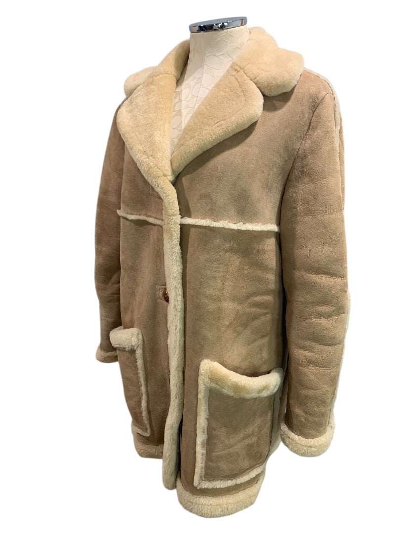 Size 14 Sawyer Of Napa Womens Heavy Shearling Sheepskin Coat Jacket