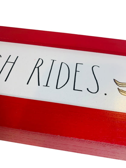 Rae Dunn by Design Styles Holiday Sign "Sleigh Rides" New