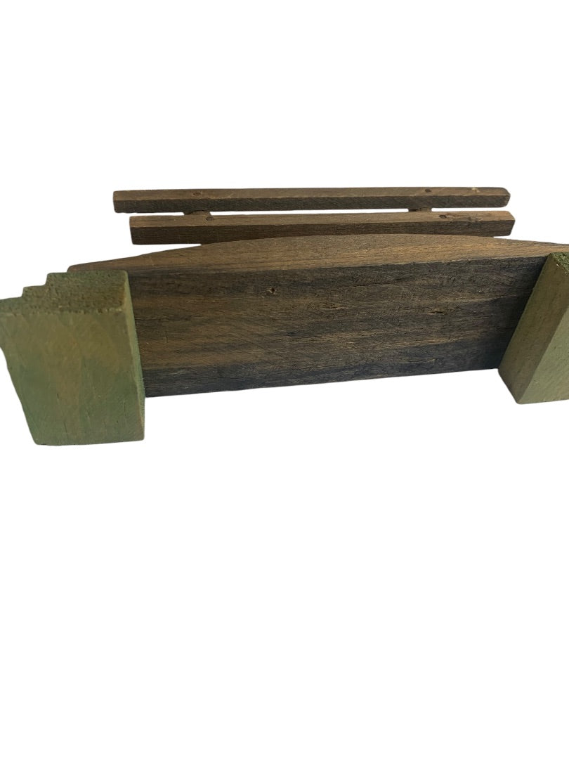 Vintage Wooden Bridge Miniature 7.5 Inches for Figurines Natural Look