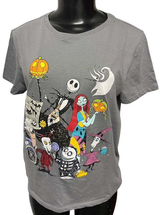 Large Disney The Nightmare Before Christmas Youth Tshirt Gray Tim Burton