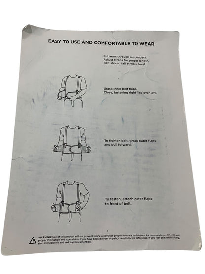 Large Valeo Premium Contoured Back Support Belt 8" Waist 38-44"