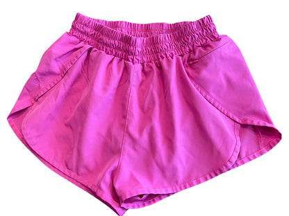 Size 6 Sunzel Lined Running Shorts Womens Lightweight Zip Pocket Pink
